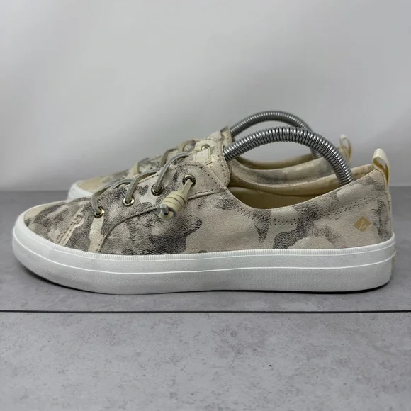 Sperry Women's Camouflage Metallic Leather Slip On Boat Shoes Top Sider Size 10 - Picture 1 of 11